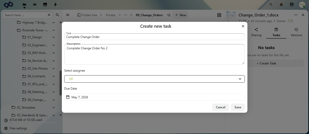 UI showing creating a new automated workflow